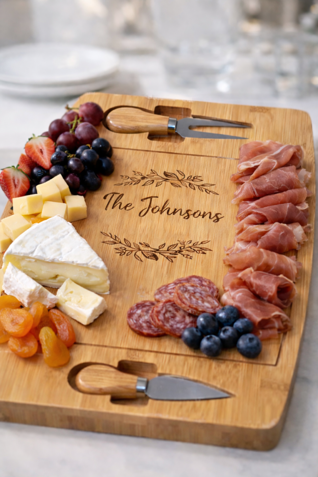 Engravable Bamboo Charcuterie Board Set