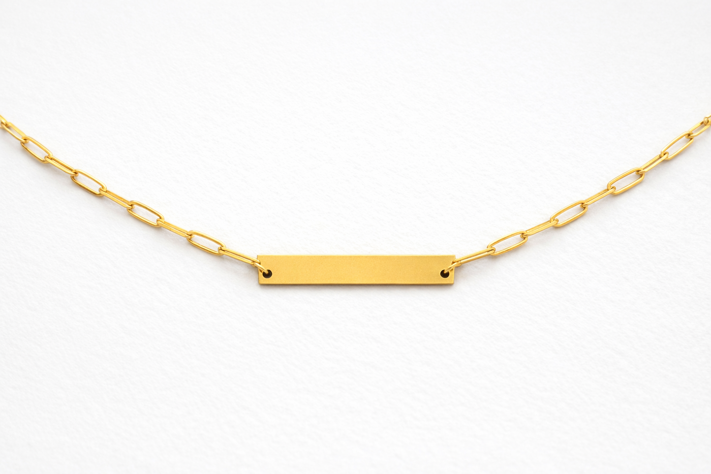 18K Gold Plated Engravable Bar Locket Necklace