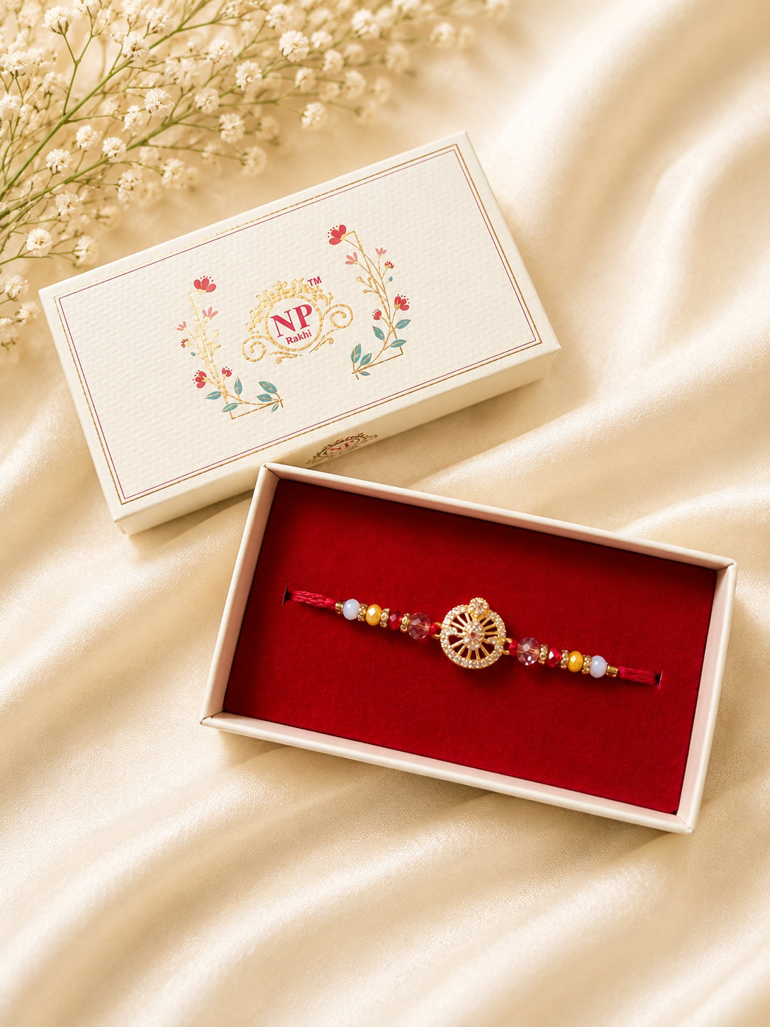 Royal Wheel Crystal Rakhi