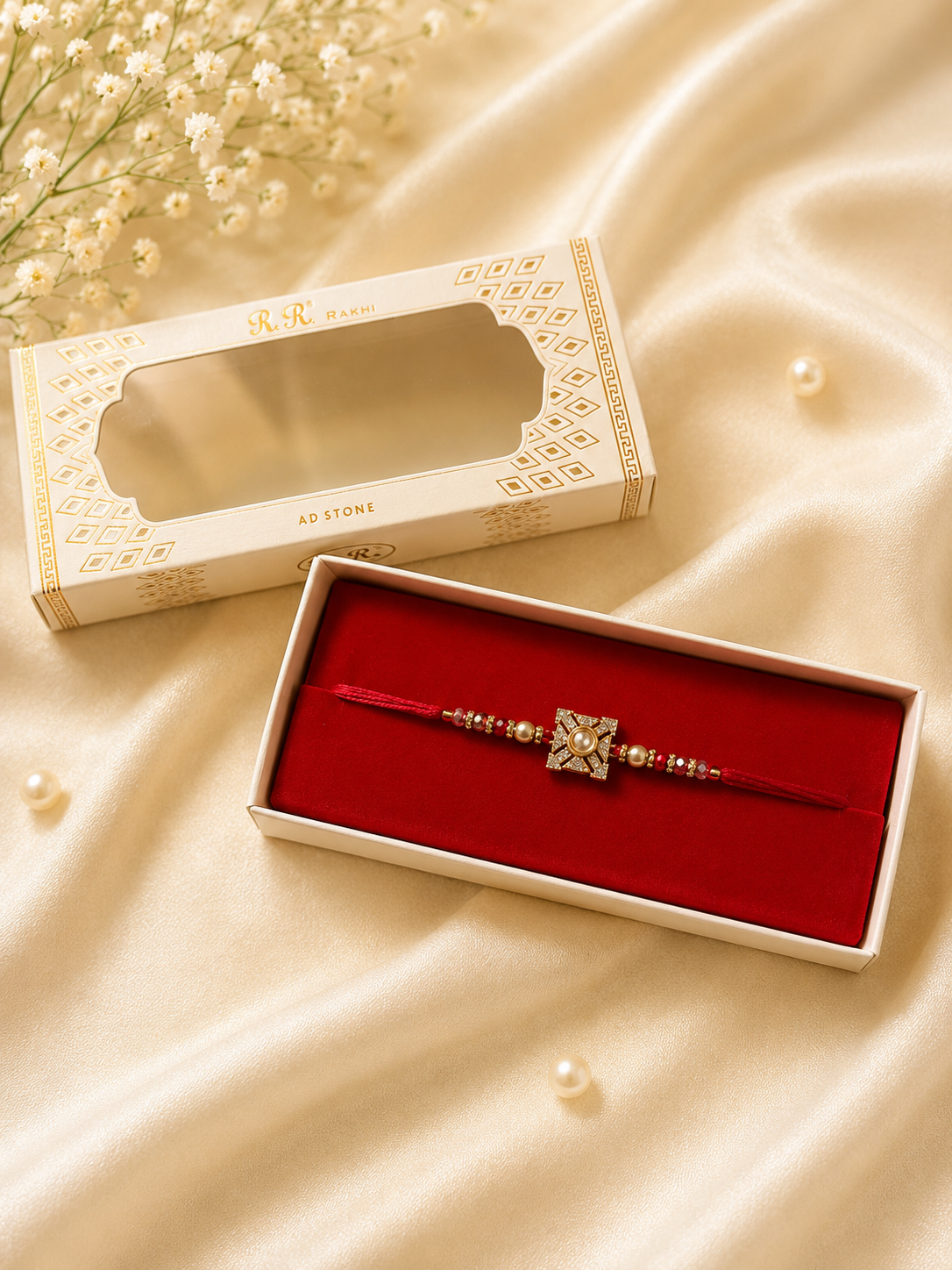 Pearl Luxe Square Rakhi