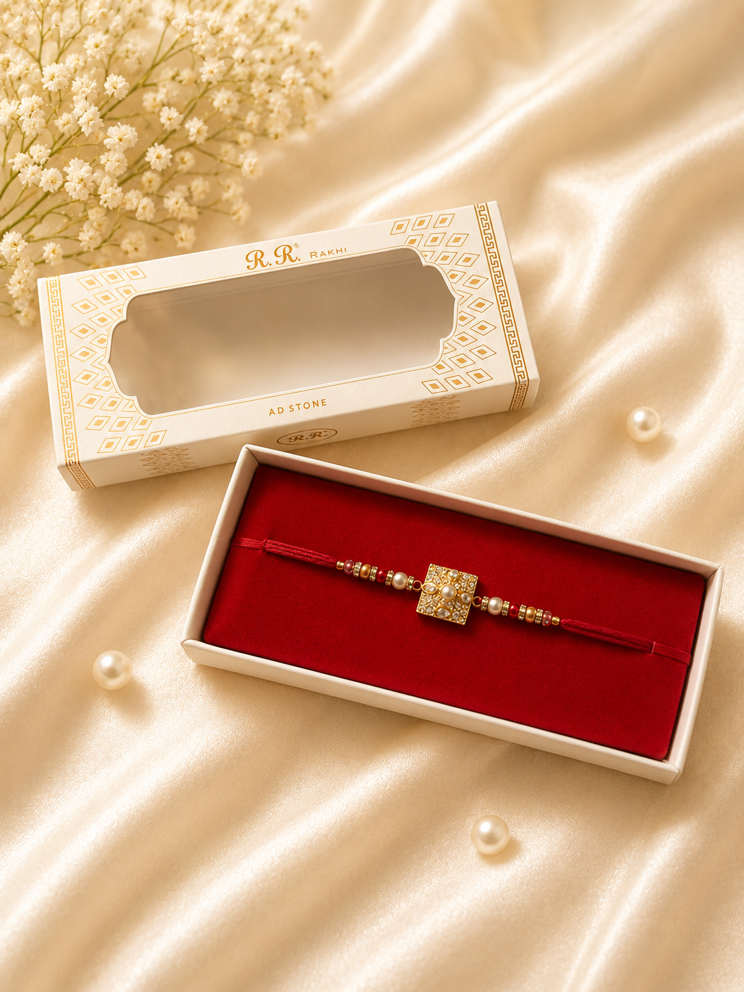 Pearl Luxe Square Rakhi