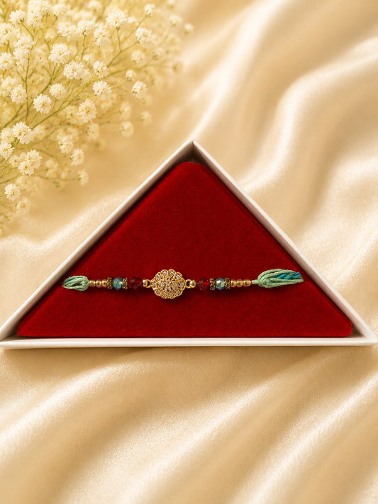 Floral Crystal Rakhi