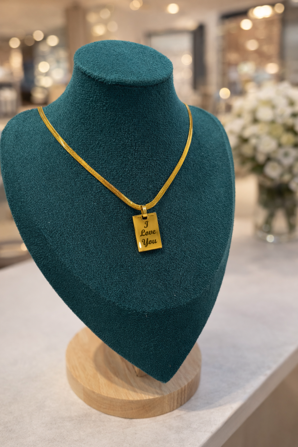 Classic Love Bar – 18K Gold Plated Pendant