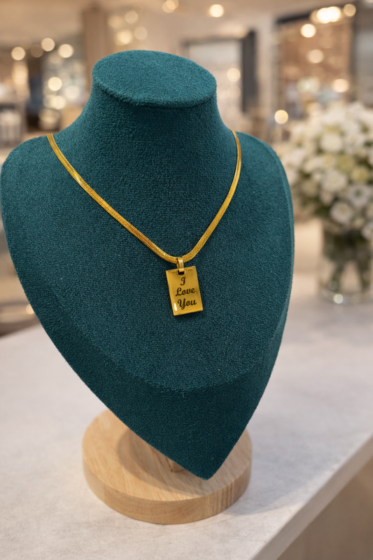 Classic Love Bar – 18K Gold Plated Pendant